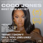 Coco Jones Instagram - @recordingacademy this is surreal to even think of how far we come y’all. Team work makes the dream work for real. 
Every vote is appreciated🤎