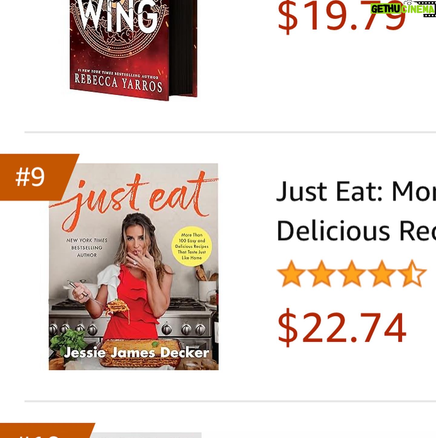 Jessie James Decker Instagram - OMG!!!! We are the number 1 cookbook!!!!!!! AND number 9 overall🥹🥹🥹 I was ALSO told today we are the top 10 most sold book in the country for sales. Thank y’all so much for loving this book so much🥹🥹🥹 I put my heart and soul into this🫶🏼 I love cooking so much, truly one of my passions and being able to create books like this for my fans is truly a blessing I’m beyond grateful for!!!!!!! Thank you so much 🥹🥹🥹🥹🥹🫶🏼🫶🏼🫶🏼 #justeat
