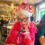 Iris Apfel Instagram - Candy, spiders, and tricky treaters galore…
These costumes are showing that more is more! 🎃🍬👻🕷️

Keep sharing your costumes - I want to see them!! 

#halloween #halloweencostume
