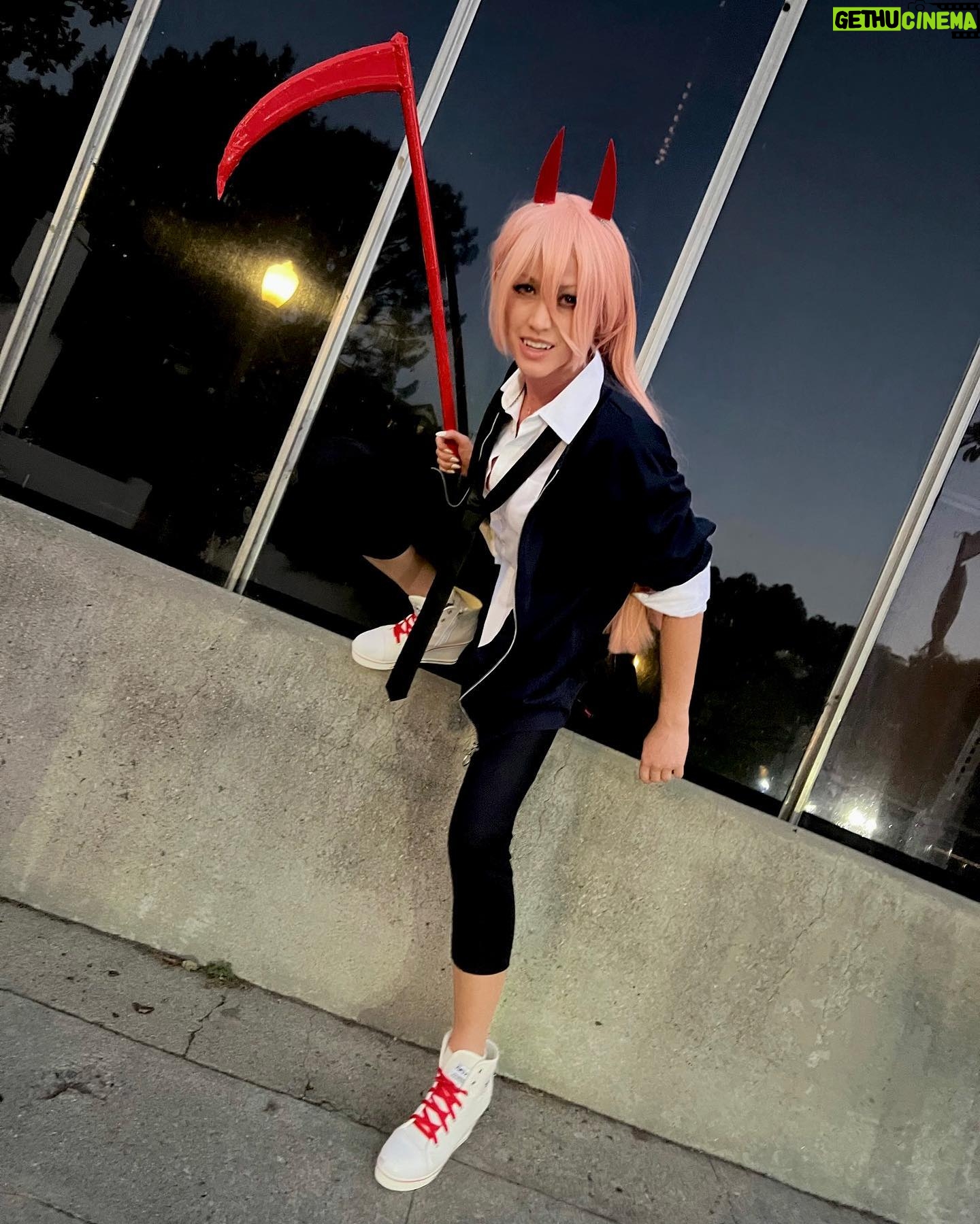 Katherine McNamara Instagram - POWER’d up! 🧨❣️🪚 #Chainsawman #Power #anime Happy Halloween!👻