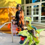 LeToya Luckett Instagram - ✨HALLOWEEN 2023✨

Bruh 🤦🏾‍♀️

Currently still recovering from all of the laughter, candy, tantrums (from me & the kids 😩) crazy costume sightings & glitter that still remains from yesterday. 🙃

1st pic : TyTy refused to change from his spirit day costume at school, so here you have a baby dinosaur riding a T-Rex 🤷🏽‍♀️

3rd pic: Best group photo out of 115 takes 🤦🏾‍♀️ 

My day in a nutshell! 🙃🤣😩🥹🤪
SWIPE if you dare