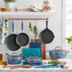 Ree Drummond Instagram – Swipe forward to see this glorious cookware at home in my kitchen. I love it, I use it daily, and I’m so freaking excited that these Black Friday sets just became available! (I love that Black Friday is a season now instead of just one day. 😊) This set is 79 bucks, has 38 pieces, a mix of pans, gadgets, and baking dishes, and comes in three delicious colors. (Denim is my fave!) The coating of the cookware is amazing. Love this gift idea! (Link to the set is on my profile page!)🕺💃❤️🍳🥘