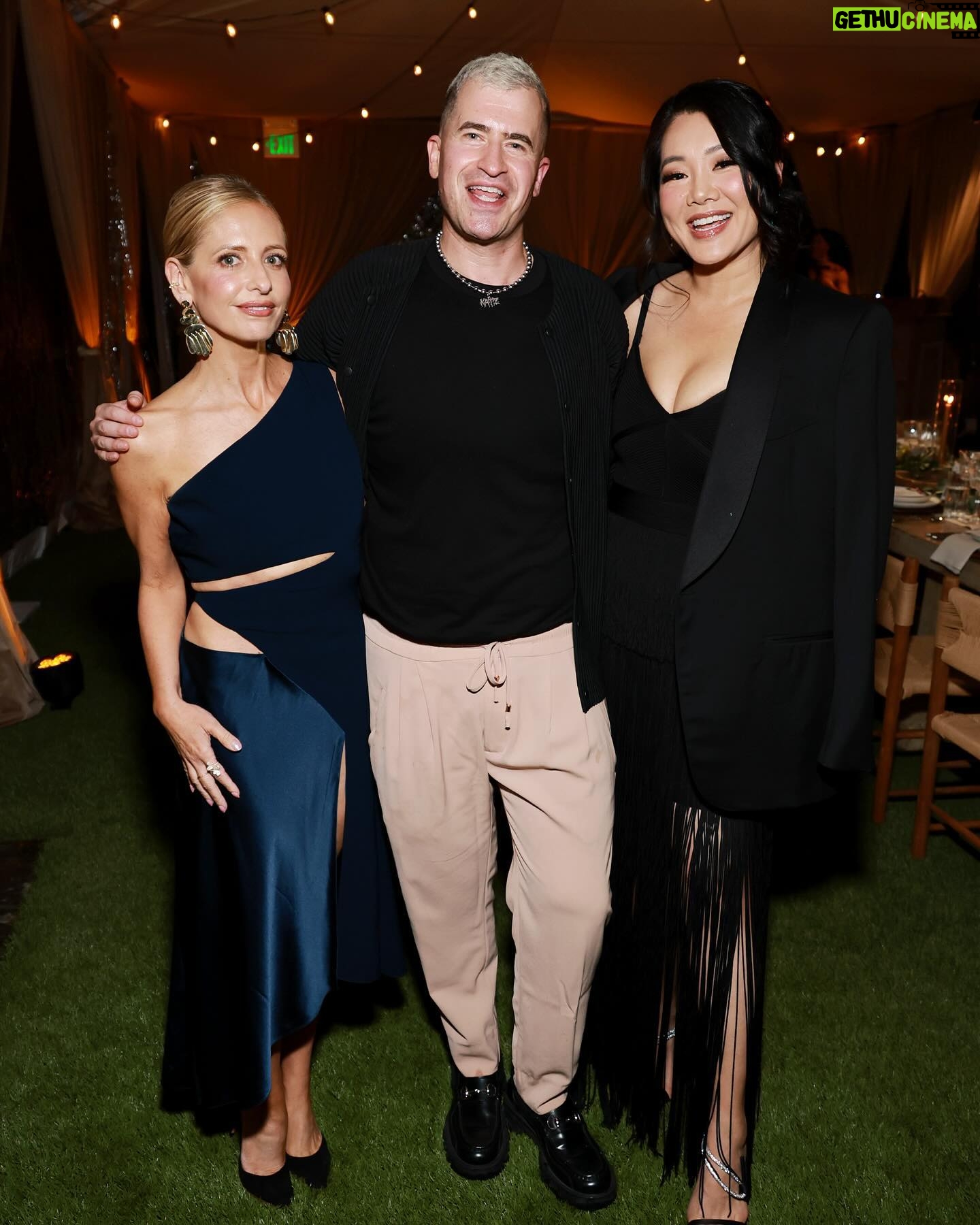 Sarah Michelle Gellar Instagram - When your #1 @evanrosskatz throws a party for @instagram at @crystalkungminkoff home… you turn it up. @csiriano this dress is everything