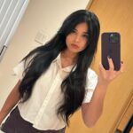 Valkyrae Instagram - last night! Cut my bangs uneven again and dinner with girlies💗