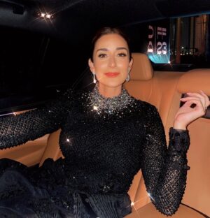 Amina Khalil Instagram - Peachy Keen 🧡 candid car shots and sparkles kinda night x #soextra
