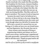 Karla Souza Instagram – If 10 years ago anyone had told me that this spark of an idea I had would lead to this moment, I wouldn’t have believed it. I didn’t know to dream it. Believing in myself happened so many times thanks to all the people who believed in me when I couldn’t. Making this film was incredibly healing in a moment where I felt like I was drowning. This journey has given me my voice back and brought me back to the surface with more strength than I thought possible. The brave women, athletes and activists I have met along the way have been the most powerful moments of sisterhood I’ve ever experienced. I pray this film continues to help more survivors heal and find strength and hope.

I get to go home and celebrate with my loves Marshall, Gianna and Luka. I’m beyond blessed. Thank you God.

Full look @ferragamo 
Jewelry @cartier 
Stylist @fernan.mx

@anarascon
@lucia.puenzo
@amazonstudios
@ruizyruiz 
@rubiomusic_ 
@pablostipicic 
@hernanmendoza_ 
@laborches 
@deja_ebergenyi 
@charritopadrote 
@misaelbustos0 
@azulalmazanoly 
@paula.p.manzanedo 
@nicolaspuenzo 
@marcefabian_chaves 
@soldesound 
@tatimerenuk 
@axelkuschevatzk 
@thetexastroya 
@ntlmoran 
@andreasweintraub 
@ucla_diving 
@david.pablos
@souzadavid 
@jeroosalem 
@sandracts 
@gorditagalindo 
@zosiags 
@we.are.madam 
@alonsoaguilarcastillo 
@activistmonicaramirez 
@onumujeres
@onumujeresmx
@corycrespo 
@mondra69 
@colourstalent 
@el_lanco
@jennifersalke 
@mariagiuseppina 
@ben_gaynor 
@jonbrandifitness 
@valverdefitness 

#iemmys #iemmys2023 #lacaida #dive #karlasouza