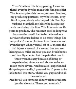 Karla Souza Instagram - If 10 years ago anyone had told me that this spark of an idea I had would lead to this moment, I wouldn’t have believed it. I didn’t know to dream it. Believing in myself happened so many times thanks to all the people who believed in me when I couldn’t. Making this film was incredibly healing in a moment where I felt like I was drowning. This journey has given me my voice back and brought me back to the surface with more strength than I thought possible. The brave women, athletes and activists I have met along the way have been the most powerful moments of sisterhood I’ve ever experienced. I pray this film continues to help more survivors heal and find strength and hope.

I get to go home and celebrate with my loves Marshall, Gianna and Luka. I’m beyond blessed. Thank you God.

Full look @ferragamo 
Jewelry @cartier 
Stylist @fernan.mx

@anarascon
@lucia.puenzo
@amazonstudios
@ruizyruiz 
@rubiomusic_ 
@pablostipicic 
@hernanmendoza_ 
@laborches 
@deja_ebergenyi 
@charritopadrote 
@misaelbustos0 
@azulalmazanoly 
@paula.p.manzanedo 
@nicolaspuenzo 
@marcefabian_chaves 
@soldesound 
@tatimerenuk 
@axelkuschevatzk 
@thetexastroya 
@ntlmoran 
@andreasweintraub 
@ucla_diving 
@david.pablos
@souzadavid 
@jeroosalem 
@sandracts 
@gorditagalindo 
@zosiags 
@we.are.madam 
@alonsoaguilarcastillo 
@activistmonicaramirez 
@onumujeres
@onumujeresmx
@corycrespo 
@mondra69 
@colourstalent 
@el_lanco
@jennifersalke 
@mariagiuseppina 
@ben_gaynor 
@jonbrandifitness 
@valverdefitness 

#iemmys #iemmys2023 #lacaida #dive #karlasouza