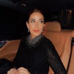 Amina Khalil Instagram – Peachy Keen 🧡 candid car shots and sparkles kinda night x #soextra