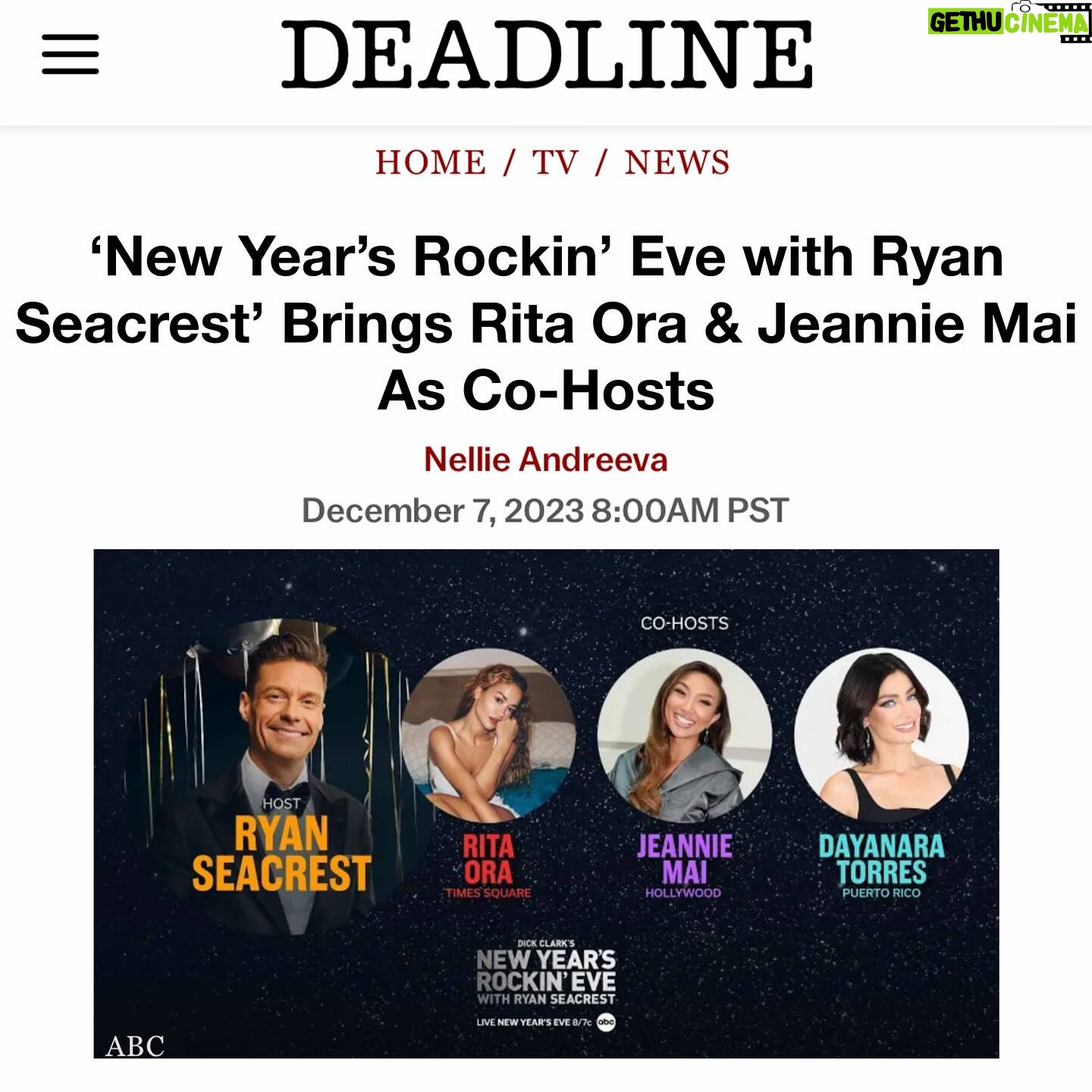 Jeannie Mai Instagram - Let’s get litty for my city 😎
Bringing u 2024 on Dick Clark’s New Year’s @RockinEve with @RyanSeacrest 😝👯🍾December 31 at 8/7c on @ABCNetwork! #RockinEve
Hunnay we can’t WAIT to get this new year on likeee 👯🍾🥳