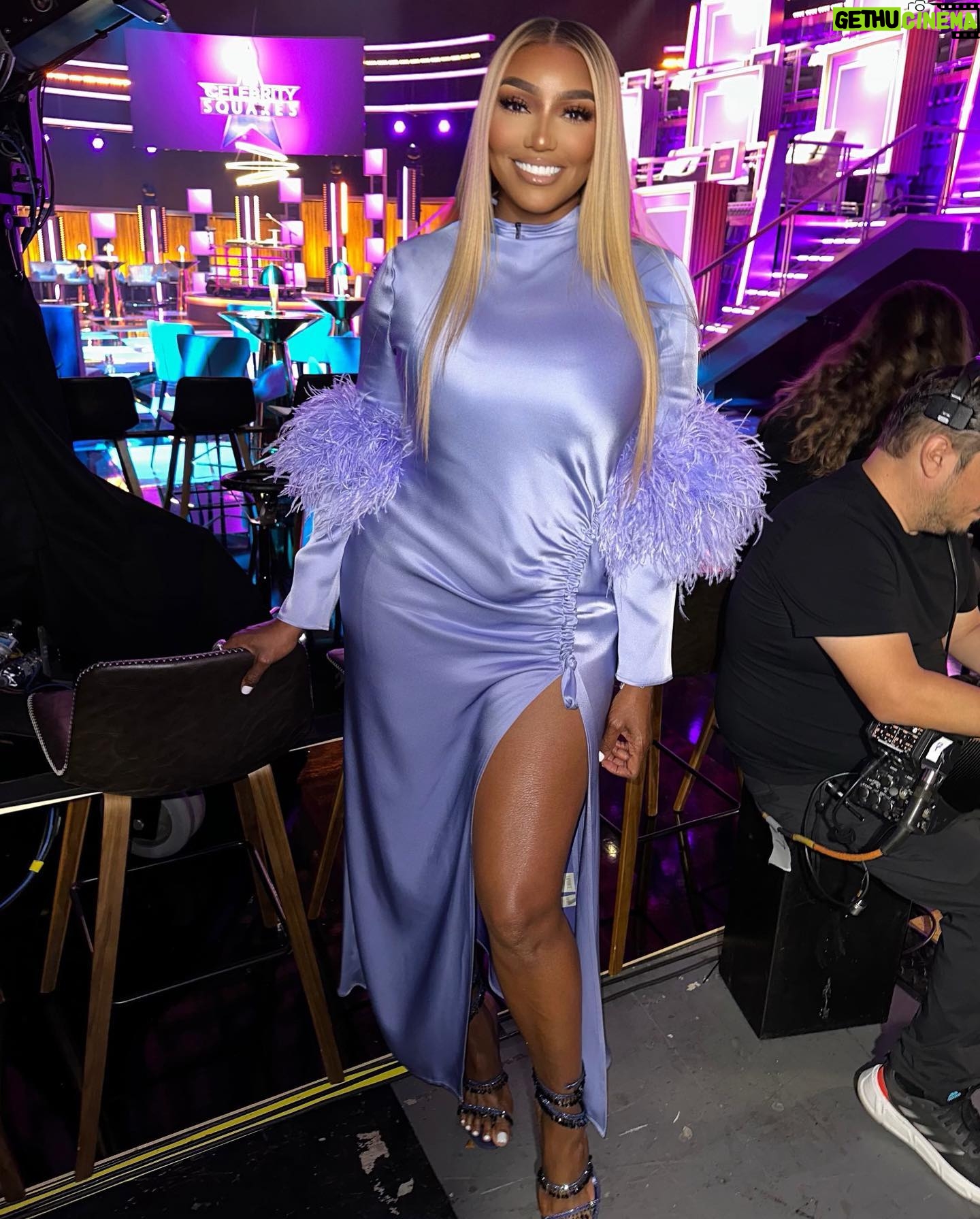 NeNe Leakes Instagram - SWIPE: The queen of Atlanta will take on the center square TOMORROW on “celebrity squares” TUNE IN @ 11pm/10c on @vh1 @dcyoungfly
I am talking so much trash! Fun time with everyone! Luv y’all
Dress: #lapointe
Shoes: #renecaovilla
Makeup: @2gifted.hands
Hair: @candyforhair1