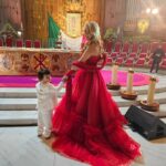 Sherlyn Instagram – Solo tu sabes madre cuantas veces de rodillas te pedi eñ milagro que hoy tengo tomado de mi mano! 
#mañanitasconlasestrellas #virgendeguadalupe @andrenuestrobebe 

Vestido @victoryjesse 
Mi mago y stylist @george_figueroa 
Manager mi amada @alepalomera1