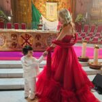 Sherlyn Instagram – Solo tu sabes madre cuantas veces de rodillas te pedi eñ milagro que hoy tengo tomado de mi mano! 
#mañanitasconlasestrellas #virgendeguadalupe @andrenuestrobebe 

Vestido @victoryjesse 
Mi mago y stylist @george_figueroa 
Manager mi amada @alepalomera1