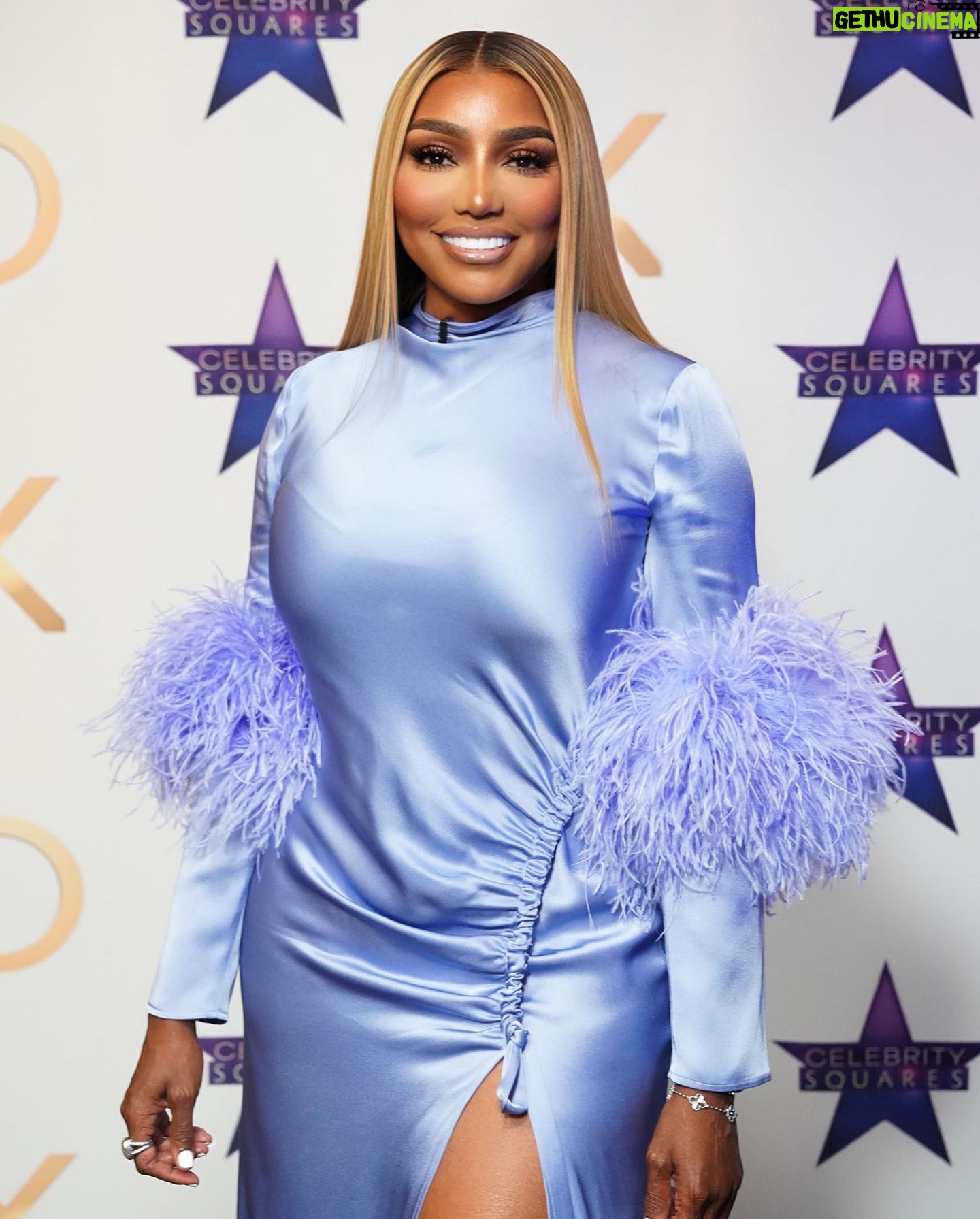 NeNe Leakes Instagram - SWIPE: The queen of Atlanta will take on the center square TOMORROW on “celebrity squares” TUNE IN @ 11pm/10c on @vh1 @dcyoungfly
I am talking so much trash! Fun time with everyone! Luv y’all
Dress: #lapointe
Shoes: #renecaovilla
Makeup: @2gifted.hands
Hair: @candyforhair1