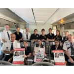 Mayim Bialik Instagram - Repost @bring.hersh.home: We can’t wait for Hersh to come home and be on this flight himself. In the meantime, we wanted to make sure everyone on the plane knew his story.

We are praying for Hersh’s safe return home, even from miles high in the sky.

#bring_hersh_home
#BringThemHomeNow