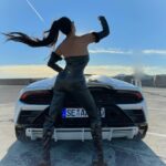 Lamitta Frangieh Instagram - Huracán Evo , feel the engine 🔥
What’s better to ride in Cannes 🇫🇷
Always from the best @aaarentcars 
.
.
.
#lamborghini #evolamborghinihuracan #luxurycars #cannes#paris#london#dubai#france#carsaddiction #lifestyle #lamittafrangieh
