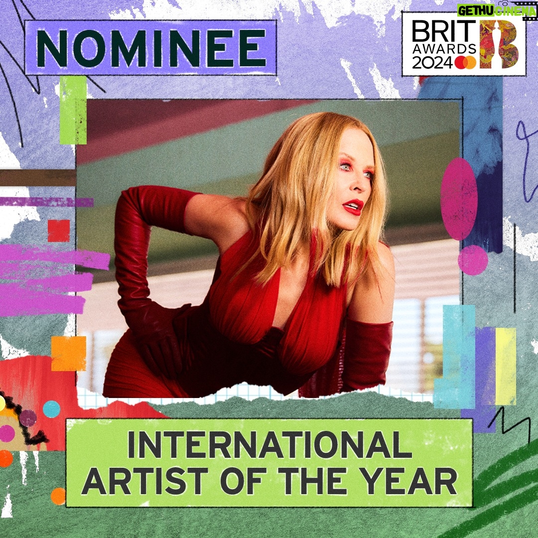Kylie Minogue Instagram - OMG … I’m a @brits International Artist of the Year nomineeeee! Thank you, THANK YOU!! 💖✨ #BRITs