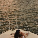 Lamitta Frangieh Instagram - Special sunset with my Love 🤎 by @eliterentalsdubai 
Where luxury and simplicity meet.. 

 📸 @hossamelhalwagy_photography 
.
.
.
#yaghtlife #momandson #dubai #lifestyle #yaghtingclub #sunsetlovers #romance #momentsforever #lovestory #lamittafrangieh #luxury
