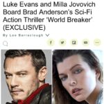 Milla Jovovich Instagram - Can’t wait to start work again with none other than the incredible @thereallukeevans!! We were inseparable on the set of “Three Musketeers” many years ago, but didn’t get to share the screen enough together, so now it’s so great to finally be invited to share in Luke’s new film with the wonderful Brad Anderson directing! It’s such a special script and I look forward to doing my best to make it the best movie possible!💥