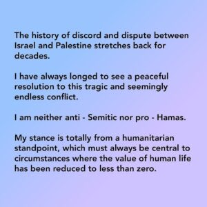 Lena Headey Instagram - @officialannielennox 
You found the words.
#permanentceasefirenow ❤️‍🩹