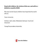 Nicola Coughlan Instagram – Stand with Children 
Sign their open letter to Rishi Sunak and Keir Starmer to call for a #CeasefireNow