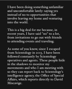 Leah Remini Instagram - I wanted to share some thoughts on my experience with depression and isolation in these six slides. Thank you for all the love and support.