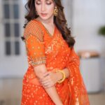 Bidya Sinha Saha Mim Instagram - You are enough, just as you are.🧡

P.c- @syedshahewar.hussain.7 
Wearing - @naiyoree 
Blouse- @wahidasnandonic