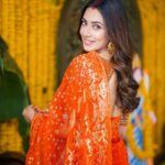 Bidya Sinha Saha Mim Instagram - You are enough, just as you are.🧡

P.c- @syedshahewar.hussain.7 
Wearing - @naiyoree 
Blouse- @wahidasnandonic