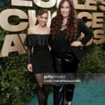 Antonia Gentry Instagram - first people’s choice brought my pops got blurry photo of tom hiddleston saw lenny kravitz perform reunited with @briannehowey @katiedouglas98 and @sllampy ate a tiny doughnut for dinner too sleepy for after party love you all can’t wait for s3 

hair: @themartyharper using @aveda 
makeup: @danadelaney 
styled by: @thomascarterphillips wearing vintage @ysl
