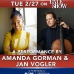Amanda Gorman Instagram - 📣 We can finally share the secret we’ve been keeping… @amandascgorman & @janvoglercello will be the MUSICAL GUESTS on the @colbertlateshow on FEB. 27!! 🥳🎉

TUNE IN:
🗓️ TUES. FEB 27
📺 @cbstv or @paramountplus 
⏰ 11:35 PM ET / 10:35 PM CT

for a very special peek into Amanda Gorman and Jan Vogler’s performance of “An Evening of Poetry and Bach” that they presented at @carnegiehall on Feb 17. 

We had so much fun filming with the #Colbert team! 🤩🥰

📸 When you watch, snap a photo of the screen and tag @dornmusic @amandascgorman @janvoglercello! We’ll repost our favorites!

@stephenathome #bachandpoetry #amandagorman #janvogler #dornmusic #dornmusicpresents