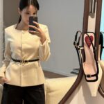 Hyomin Instagram – 봄 하객룩 미리 입어보기 놀이.. feat.로저비비에🩰