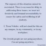 Mayim Bialik Instagram – Replace “Zionist” with “person who believes Israel as a homeland for Jews has a right to exist” – that’s what Zionism is. If you post signs like this, we will not be intimidated. Tessa Veksler, student body president at UCSB, will not be intimidated. Creating strife for Jews around the world simply because we exist will not be tolerated. It would not be tolerated by any other minority. Tessa, we’ve got you. 💪 🇮🇱 Repost @tessaveksler