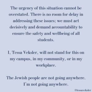 Mayim Bialik Instagram - Replace “Zionist” with “person who believes Israel as a homeland for Jews has a right to exist” - that’s what Zionism is. If you post signs like this, we will not be intimidated. Tessa Veksler, student body president at UCSB, will not be intimidated. Creating strife for Jews around the world simply because we exist will not be tolerated. It would not be tolerated by any other minority. Tessa, we’ve got you. 💪 🇮🇱 Repost @tessaveksler