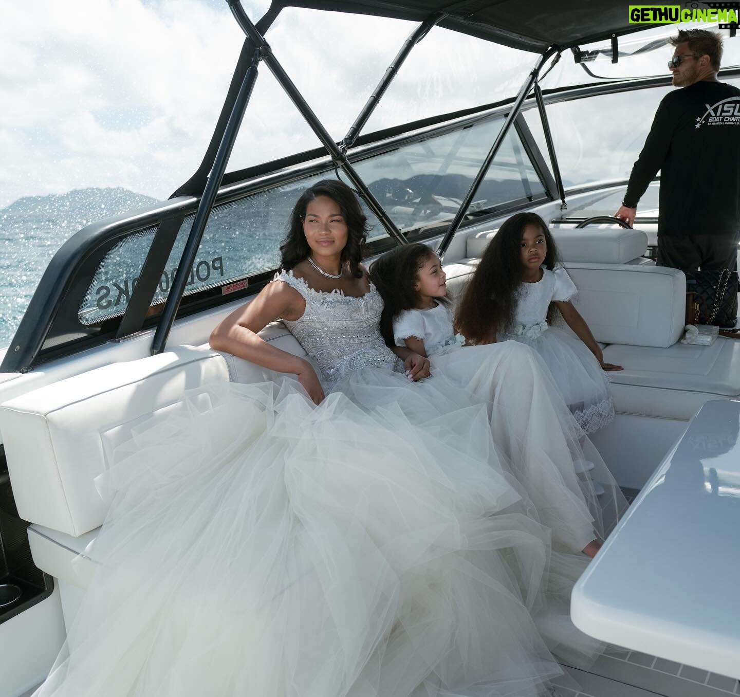Chanel Iman Instagram - No better way to get to our charter then The Van Dutch ❤️Thank you @xisleboatcharters for being a part of our wedding, and making this a special moment for us both ⚓️🛥️