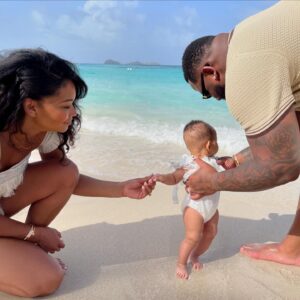 Chanel Iman Instagram - Capri’s  first overseas travel with mom and dad 📍 St Barths ❤️ @caprisummergodchaux 👼🏽