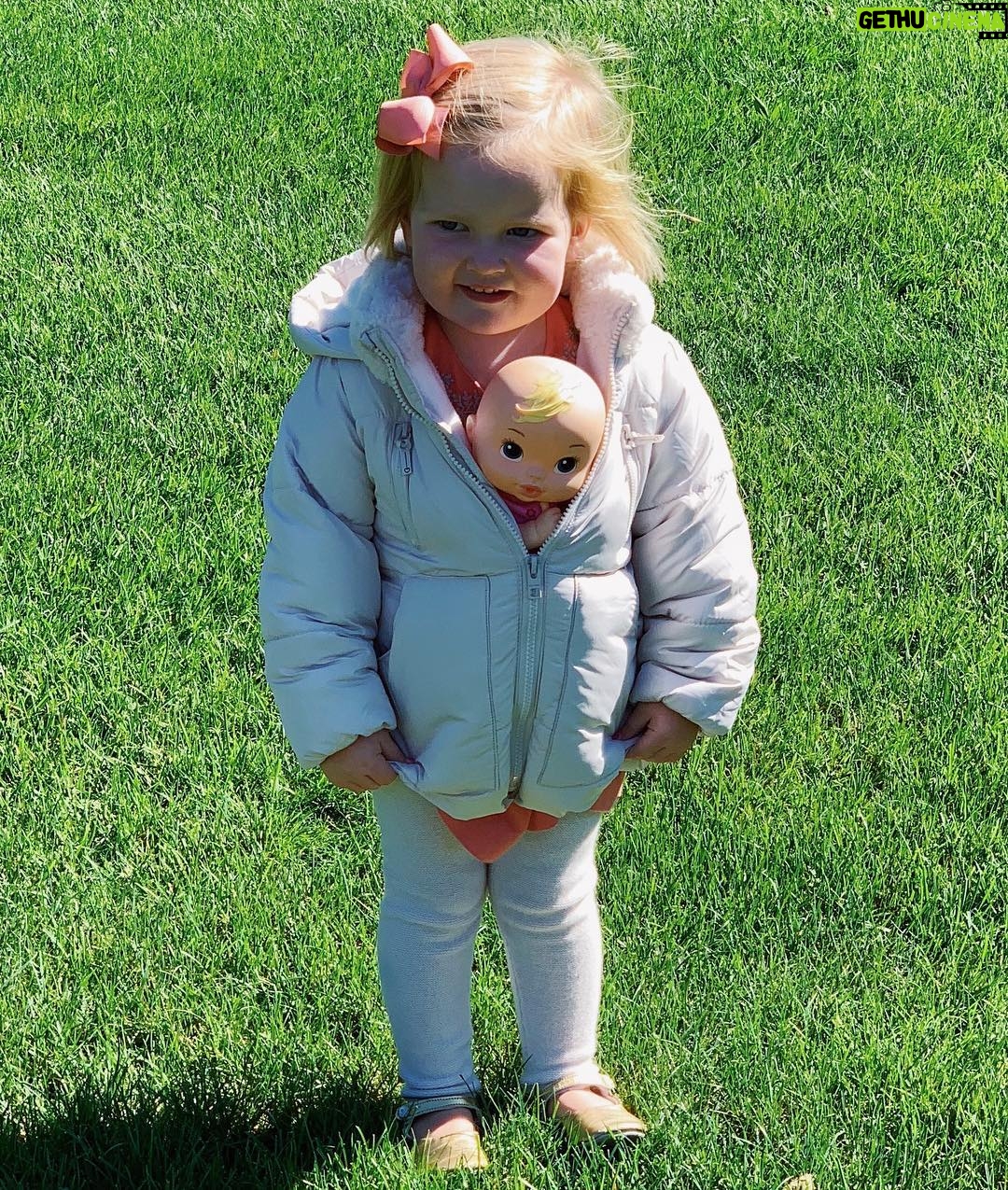 Jessica Capshaw Instagram - You call it a coat, she calls it a baby carrier... #multitasker #JKG