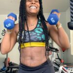 Tabitha Brown Instagram - I wanna rock right now because 💪🏾todays workout is complete!💪🏾. #happySaturdayfamily #moveyourbody #tabithabrown #mombody