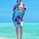 Beauty Gonzalez Instagram - Two memories in one photo,
I love that I finally got to wear this embroidered dress I bought in Guatemala last New Year and I love it even more that I get to wear it here in this most beautiful of island in
Palawan, Onuk Island. 🏝️

Traveling gives one Perspective,
And for the lucky ones,
Clarity 🩵