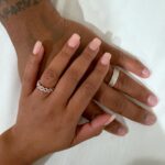 Chanel Iman Instagram – Partnered with @brilliantearth to design the custom wedding bands of our dreams 🤍 We designed Davon’s from scratch, and both our bands are engraved with our wedding date. 💍 #brilliantearthpartner
