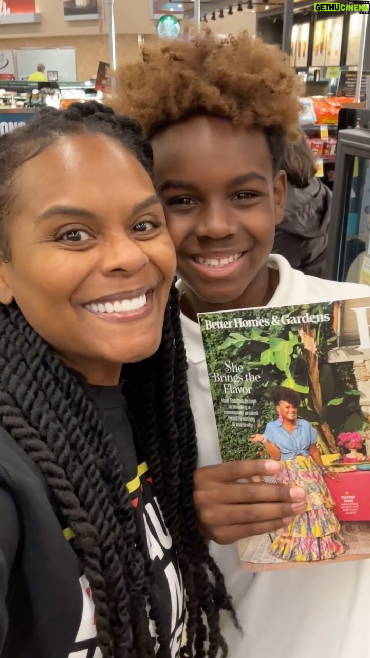 Tabitha Brown Instagram - When I was a child I use to dream of seeing myself on a magazine cover in the grocery store!! Today I got to experience it with my son🥹 Dreams do come true!!! ❤️. Family I’m on the cover of @betterhomesandgardens 🥹🙌🏾❤️
🙌🏾OOOHHH GOD I THANK YOU🙌🏾 #covergirl #tabithabrown