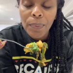 Tabitha Brown Instagram - The way this stir fry and spicy peanut sauce had me rolling my eyes😂 Baaabbbyyyy when I say VERY GOOD, that’s what I mean❤️. Yall try it and let me know what you think!  Also you don’t need no wok to make it lol i ain’t even shake the wok, I used my spatula 😂😂 and that’s my business 😂. #tabithabrown #plantbased #recipe #vegan