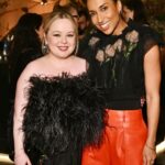 Nicola Coughlan Instagram - Congratulations @chiomannadi for your first edition of @britishvogue and thank you for a gorgeous night 🖤

Styled by @aimeecroysdill wearing @styland tailored by @themicahhone 
Makeup @neilyoungbeauty 
Hair @leighkeateshair 
Photos @davebenett for @gettyimages 
@vrwpublicity