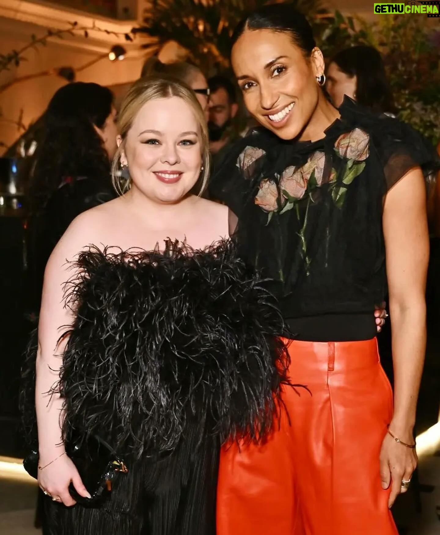 Nicola Coughlan Instagram - Congratulations @chiomannadi for your first edition of @britishvogue and thank you for a gorgeous night 🖤
Styled by @aimeecroysdill wearing @styland tailored by @themicahhone
Makeup @neilyoungbeauty
Hair @leighkeateshair
Photos @davebenett for @gettyimages
@vrwpublicity