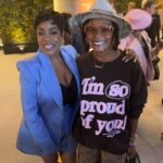 Tabitha Brown Instagram - Still Celebrating Women’s History Month 💪🏾 and last night so many of us showed up to support @iamreginaking ❤️ and to show love and respect to the memory of #shirleychisholm 
What an amazing force she was and what a beautiful performance by @iamreginaking 💪🏾 Honey I’m so proud of you!!! Family y’all have to watch this beautiful film on @netflix ❤️ #womenshistorymonth #tabithabrown
Shirt from @dressedinlala 
Pants @gucci 
Hat @straw_and_wool vegan collection