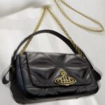 Vivienne Westwood Instagram – Our medium Hazel handbag features our archival ‘Harlequin’ quilting, recalling our Autumn-Winter 1989 collection, ‘Voyage to Cythera’. This day-to-night piece is finished with our classic orb branding, evoking Vivienne’s vision of taking tradition into the future. ⁠
⁠
Now available online and across our boutiques.⁠
⁠
#VWSS24