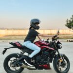 Jennylyn Mercado Instagram – Breaking free from my limits 🏍️🙈😎 #triumphmotorcycles #rider #StreetTriple765RS