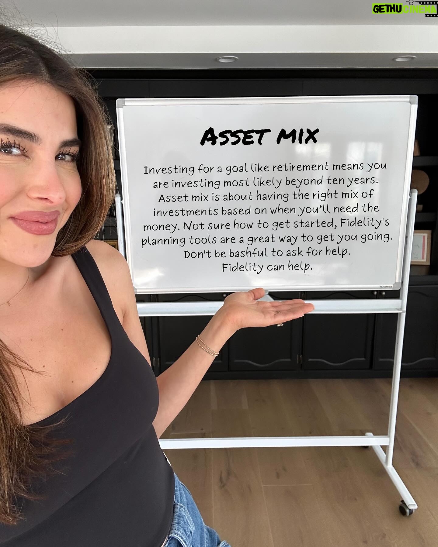 Daniella Monet Instagram - If there’s one piece of advice I could give you, it would be to “pay yourself first.” I was 16 years old when I started reading financial management books, and I’ll never forget the “latte factor” analogy, where it broke down how much saving $5/day amounted to at time of retirement, and I took that tactic to the bank, literally! It’s never too late to start investing in your future with @Fidelity, and the 3A’s is a simple way to break down the ways in which you can do that. #paidad
Investing involves risk, including risk of loss.