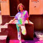 Beauty Gonzalez Instagram - Won’t soon forget 🌈

Celebrating Holi Festival in VRINDAVAN  was  a milestone in our life of travels , it was just something we had to do.
It was pure fun ,
but also unexpectedly spiritual. 
The fervor and devotion was infectious. 
The setting was overwhelming.. throbbing masses, blaring music, and mesmerizing colors being mashed and scattered all over your entire being.
It was not unlike a mosh pit, a free for all , an orgy of powder , water, and a little magic. 
Unreal. 🍄