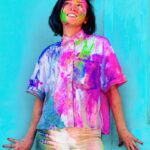 Beauty Gonzalez Instagram - Won’t soon forget 🌈

Celebrating Holi Festival in VRINDAVAN  was  a milestone in our life of travels , it was just something we had to do.
It was pure fun ,
but also unexpectedly spiritual. 
The fervor and devotion was infectious. 
The setting was overwhelming.. throbbing masses, blaring music, and mesmerizing colors being mashed and scattered all over your entire being.
It was not unlike a mosh pit, a free for all , an orgy of powder , water, and a little magic. 
Unreal. 🍄