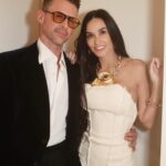 Demi Moore Instagram - Last night’s @hollywoodreporter ‘Powerful Stylists’ dinner in @schiaparelli ✨ Honored to be your date @bradgoreski!