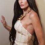 Demi Moore Instagram - Moore Schiaparelli 👁️ 
Dress by @schiaparelli @danielroseberry 
Jewelry by @pomellato @misho_designs 
Heels by @louboutinworld 
Styled by me
Hair by @gregoryrussellhair 
Makeup by @karayoshimotobua 
Assisted by @nicksegodi 
Tailoring by @lubastailoring